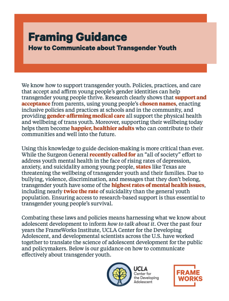 How to Communicate about Transgender Youth Cover Image
