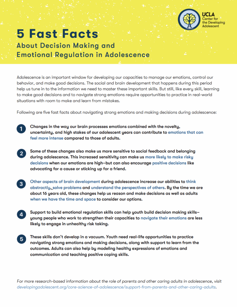 5 Facts About Decision Making and Emotional Regulation During Adolescence Cover