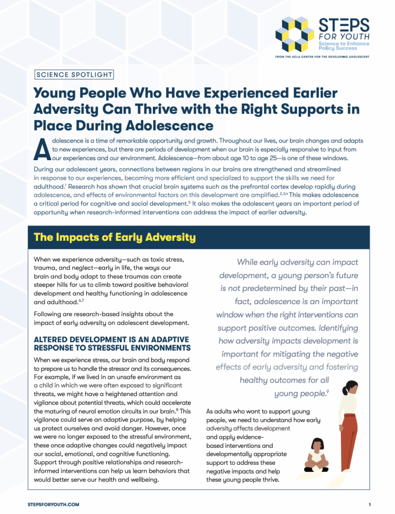 Early Adversity Spotlight Cover