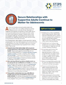 Supportive Adult Relationships During Adolescence Fact Sheet Screenshot