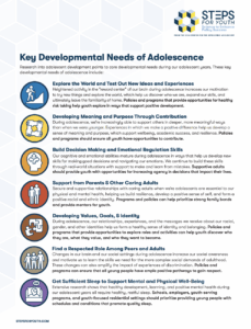 Key Developmental Needs Cover