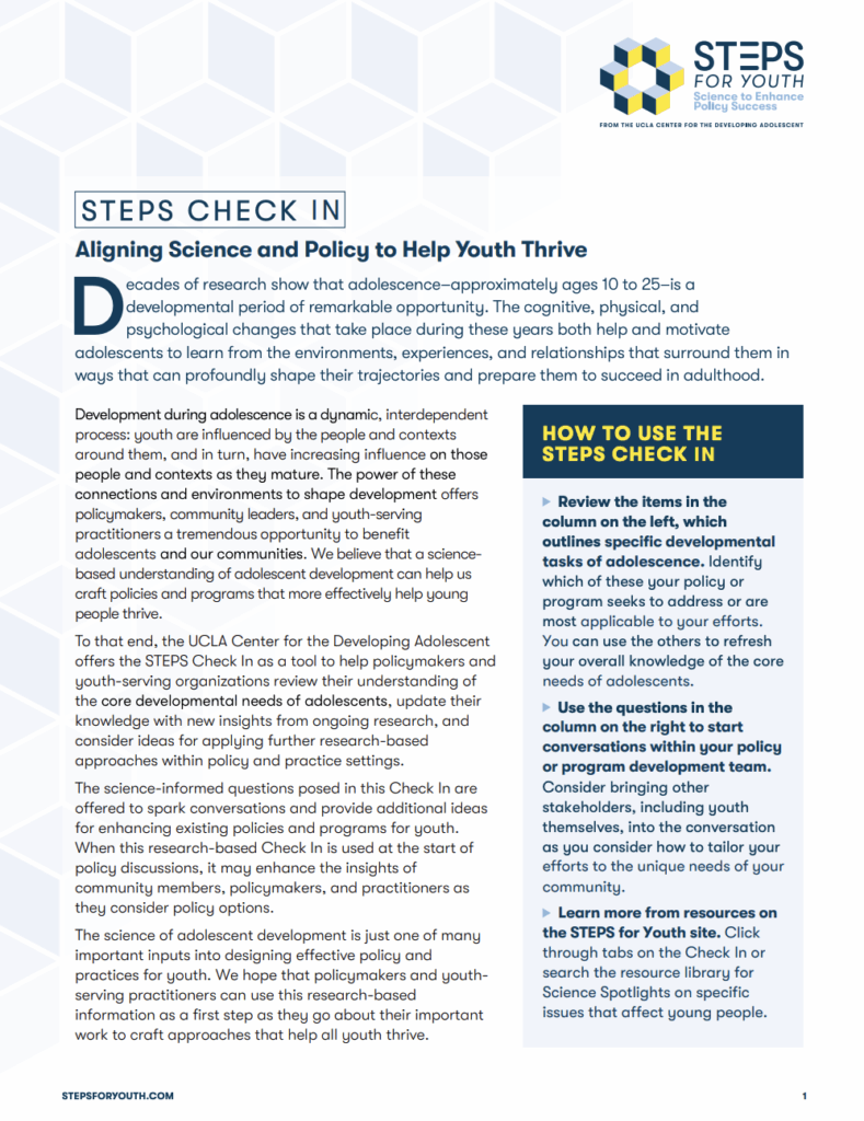 STEPS Check In Tool