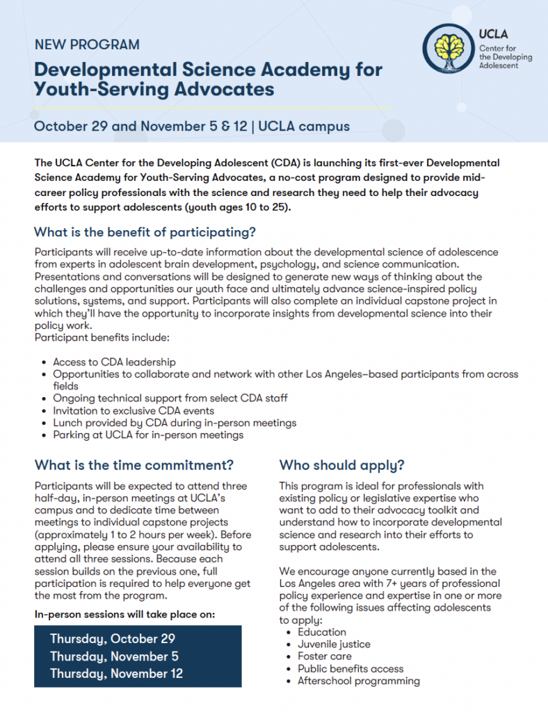 Developmental Science Academy Two-Pager Cover Image