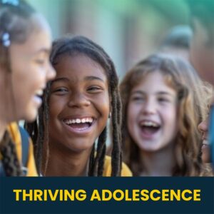 Chattanooga 2.0 Thriving Adolescence Big Bet image featuring three adolescent girls giggling